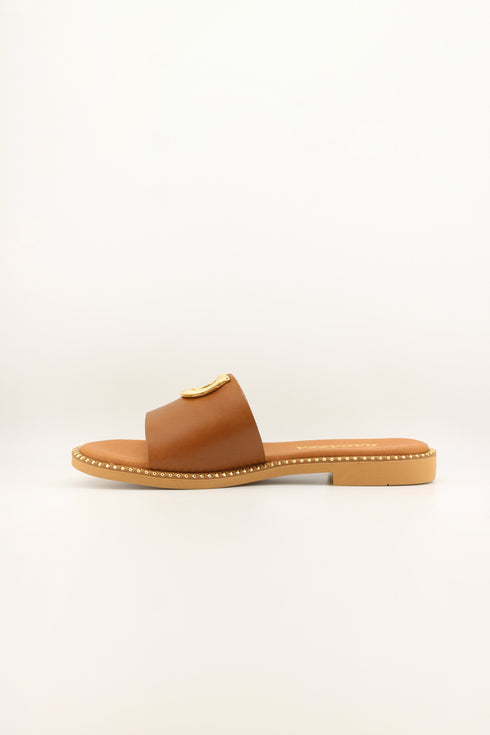 Ragazza Elegant Slide Sandal with Snake Ornament